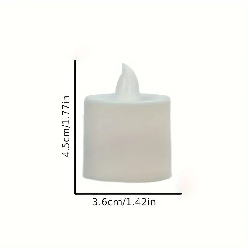 Warm white LED candles, flameless wax pillars, ambient lighting - House of Avana