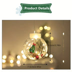 LED Christmas Curtain Lights with Wishing Ball & Snowman Tree Hanging Decorations - -Powered Indoor/Outdoor Holiday Lights with Push Button Control, Door, Or Tabletop Display - Durable Plastic & Copper Wire Design For Christm House Of Avana [[SKU:HOA-XMS-410]]