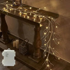 6ft Pre-Lit Birch Garland with 48 Warm White LEDs - Battery- Indoor/Outdoor Christmas Decoration with Remote Control & Timer, Realistic Branches with Fake Snow & Leaves, Durable Plastic for Fireplace Mantel, Table Centerpiece House Of Avana