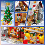 LED-Lit Christmas Village Building Blocks Set with Santa Train & Gingerbread House - 3 Style Modes, Interactive Light Display, Multi-Color Holiday Scene with Snowy Roofs & Twinkling Lights, Creative Construction Toy for Adult House Of Avana [[SKU:HOA-XMS-413]]