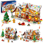 LED-Lit Christmas Village Building Blocks Set with Santa Train & Gingerbread House - 3 Style Modes, Interactive Light Display, Multi-Color Holiday Scene with Snowy Roofs & Twinkling Lights, Creative Construction Toy for Adult House Of Avana [[SKU:HOA-XMS-413]]