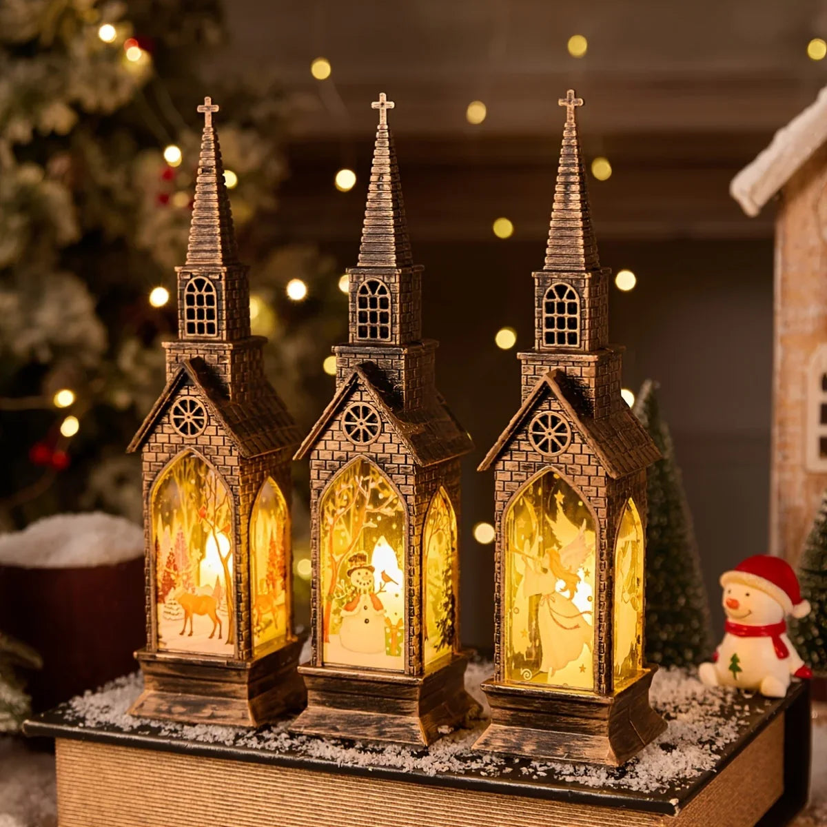 4pcs LED Electronic Candle Lights - Smart Holiday Decor with Realistic Flame Effect, Battery-Powered (Batteries Not Included) for Christmas, New Year, Autumn & Winter - Fireplace & Bedroom Night Lights, Festive Ornaments, Can House Of Avana