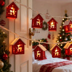 200.0 cm 10 LED Red Mansion Fairy Lights - Battery Operated, Perfect for Holiday Christmas Trees and Home Decorations: Xmas Tree, Deer, Heart Shapes. Ideal for Bedroom, Living Room, Dining Area, Cafes, Bar Settings - The Ulti House Of Avana [[SKU:HOA-XMS-407]]