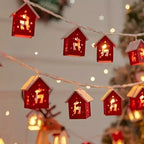 200.0 cm 10 LED Red Mansion Fairy Lights - Battery Operated, Perfect for Holiday Christmas Trees and Home Decorations: Xmas Tree, Deer, Heart Shapes. Ideal for Bedroom, Living Room, Dining Area, Cafes, Bar Settings - The Ulti House Of Avana [[SKU:HOA-XMS-407]]
