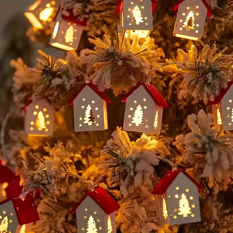 200.0 cm 10 LED Red Mansion Fairy Lights - Battery Operated, Perfect for Holiday Christmas Trees and Home Decorations: Xmas Tree, Deer, Heart Shapes. Ideal for Bedroom, Living Room, Dining Area, Cafes, Bar Settings - The Ulti House Of Avana [[SKU:HOA-XMS-407]]
