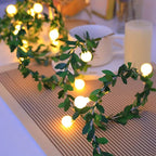 LED Ivy White Ball Fairy Lights, Round Ball String Green Vine Garland Lights, Suitable for Bedroom, Room, Wall, Party, Wedding, Holiday, Indoor and Christmas House Of Avana [[SKU:HOA-GDN-030]]