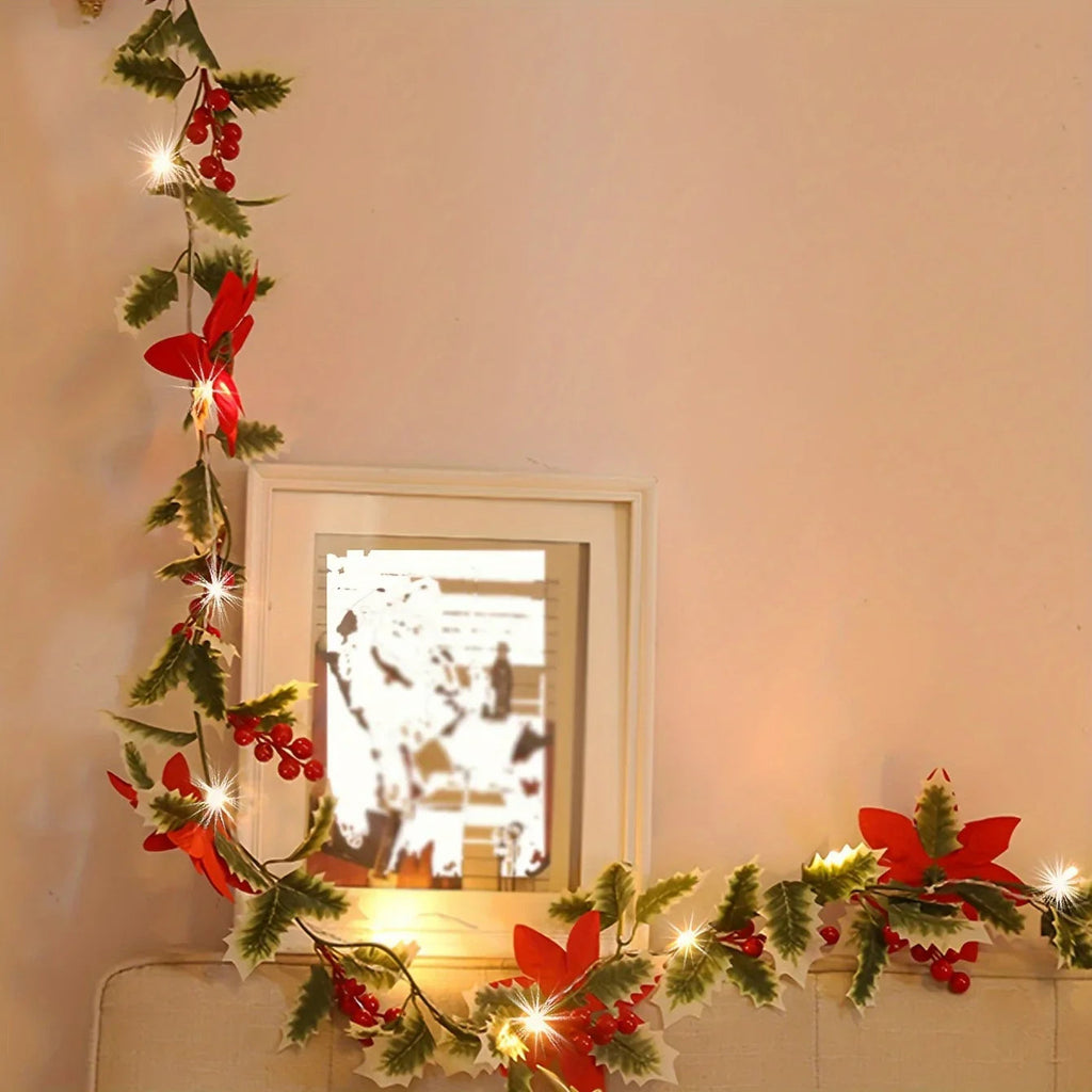 30LED Christmas Holiday Decorative Flower Vine Lights, Festive Desktop Decoration Atmosphere Lights (Battery Not Included) House Of Avana [[SKU:HOA-DSK-008]]