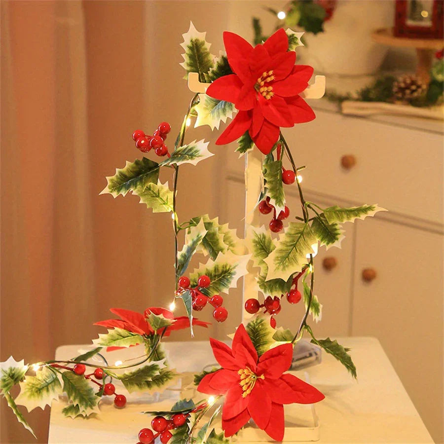 30LED Christmas Holiday Decorative Flower Vine Lights, Festive Desktop Decoration Atmosphere Lights (Battery Not Included) House Of Avana [[SKU:HOA-DSK-008]]