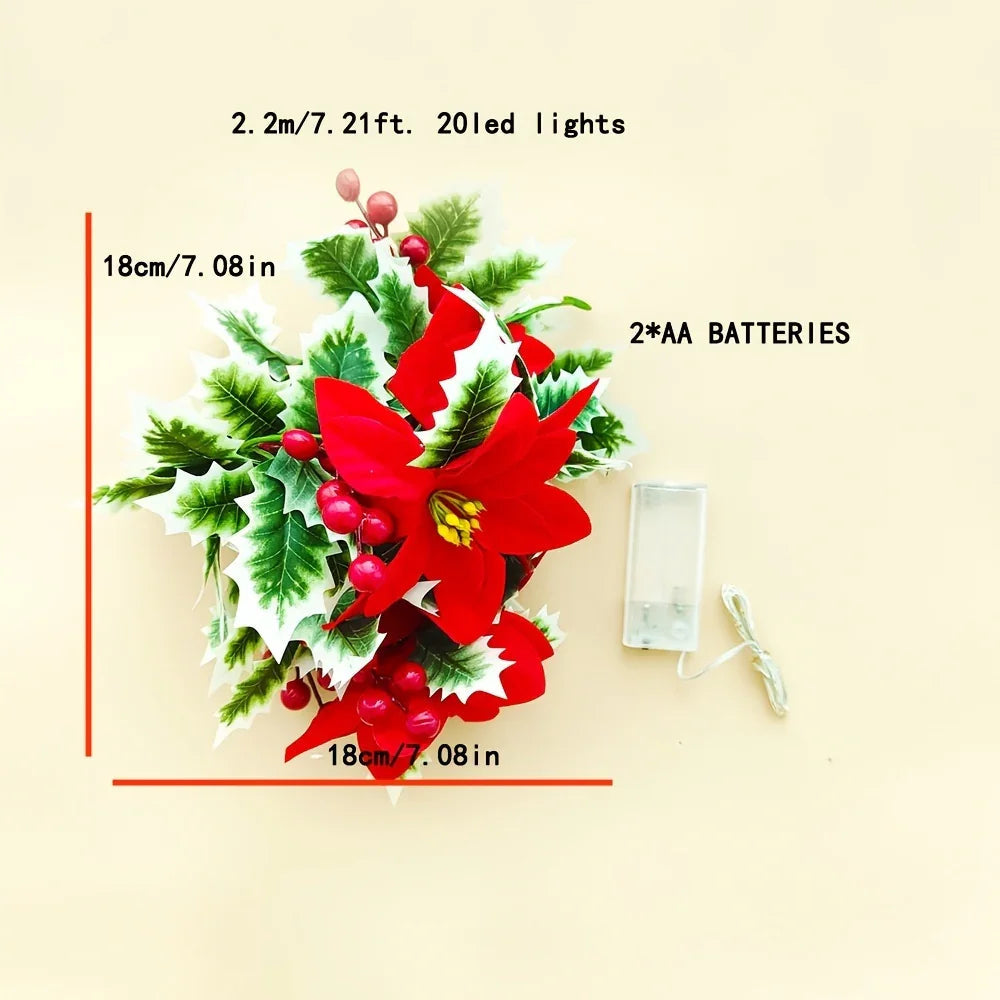 30LED Christmas Holiday Decorative Flower Vine Lights, Festive Desktop Decoration Atmosphere Lights (Battery Not Included) House Of Avana [[SKU:HOA-DSK-008]]