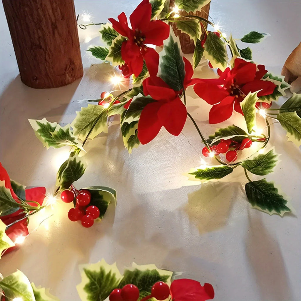 30LED Christmas Holiday Decorative Flower Vine Lights, Festive Desktop Decoration Atmosphere Lights (Battery Not Included) House Of Avana