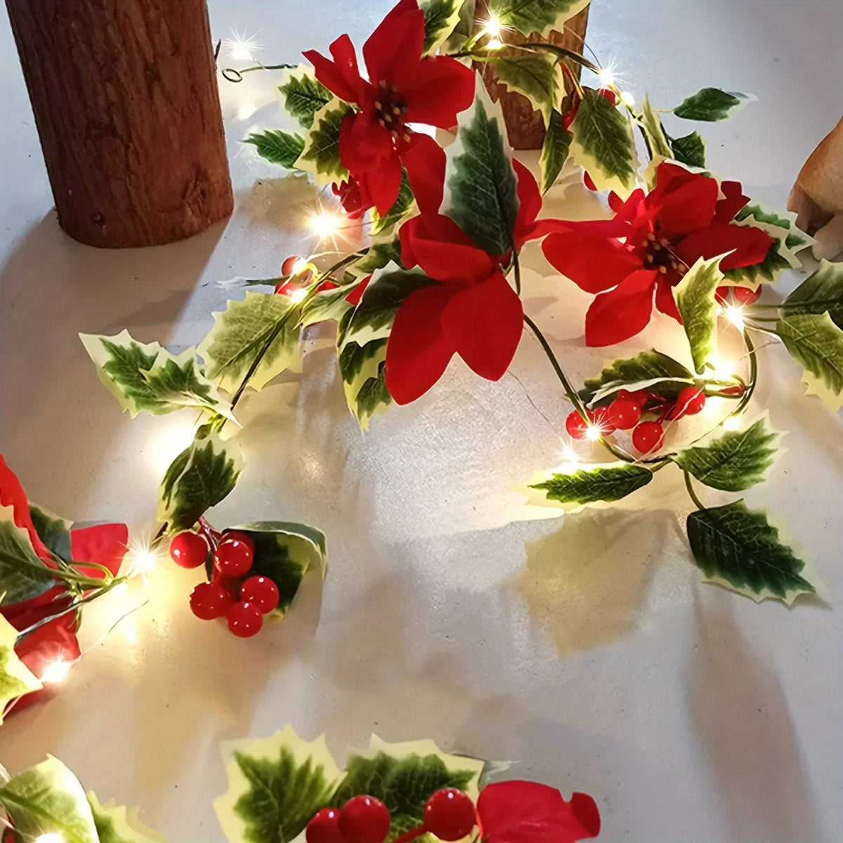30LED Christmas Holiday Decorative Flower Vine Lights, Festive Desktop Decoration Atmosphere Lights (Battery Not Included) House Of Avana [[SKU:HOA-DSK-008]]