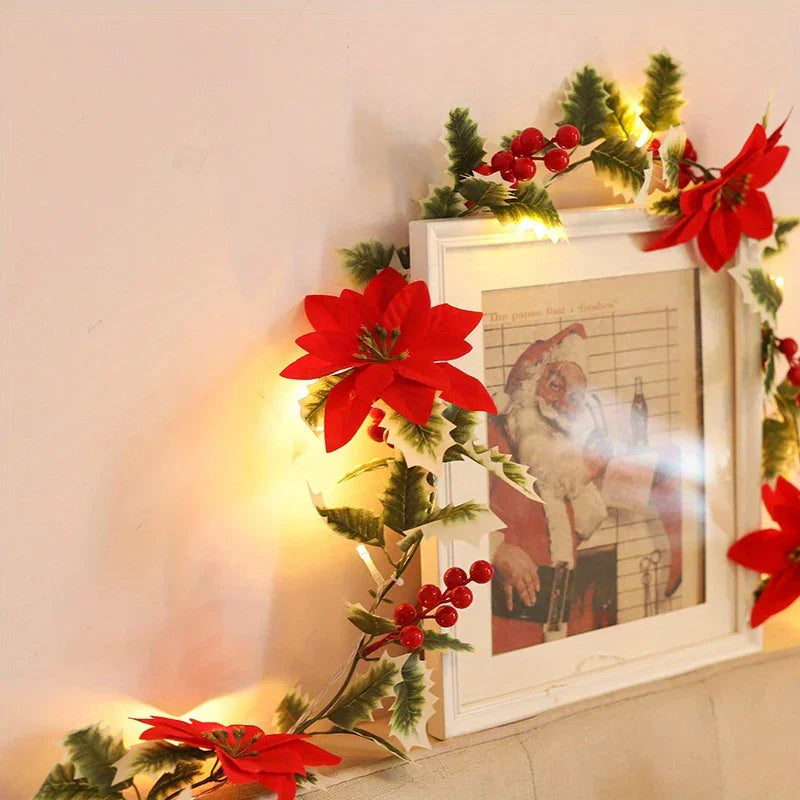 30LED Christmas Holiday Decorative Flower Vine Lights, Festive Desktop Decoration Atmosphere Lights (Battery Not Included) House Of Avana [[SKU:HOA-DSK-008]]