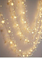 200cm Extra Long LED Lights - Elegant Curved Garland String with Warm & Cool LED, Hanging Lights for Wedding, Party,, Office, Photo Shoot Decorations - No Electronics Needed, Easy Installation (Low Voltage) - Ideal Gift for G House Of Avana [[SKU:HOA-GDN-027]]