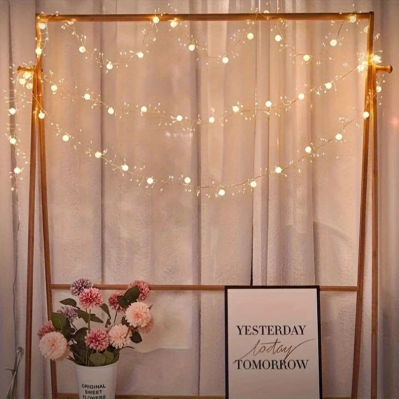 200cm Extra Long LED Lights - Elegant Curved Garland String with Warm & Cool LED, Hanging Lights for Wedding, Party,, Office, Photo Shoot Decorations - No Electronics Needed, Easy Installation (Low Voltage) - Ideal Gift for G House Of Avana [[SKU:HOA-GDN-027]]