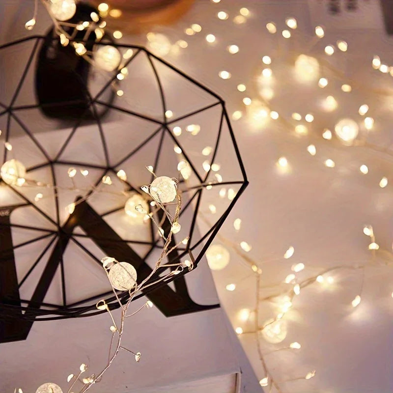 200cm Extra Long LED Lights - Elegant Curved Garland String with Warm & Cool LED, Hanging Lights for Wedding, Party,, Office, Photo Shoot Decorations - No Electronics Needed, Easy Installation (Low Voltage) - Ideal Gift for G House Of Avana [[SKU:HOA-GDN-027]]