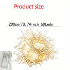 200cm Extra Long LED Lights - Elegant Curved Garland String with Warm & Cool LED, Hanging Lights for Wedding, Party,, Office, Photo Shoot Decorations - No Electronics Needed, Easy Installation (Low Voltage) - Ideal Gift for G House Of Avana [[SKU:HOA-GDN-027]]