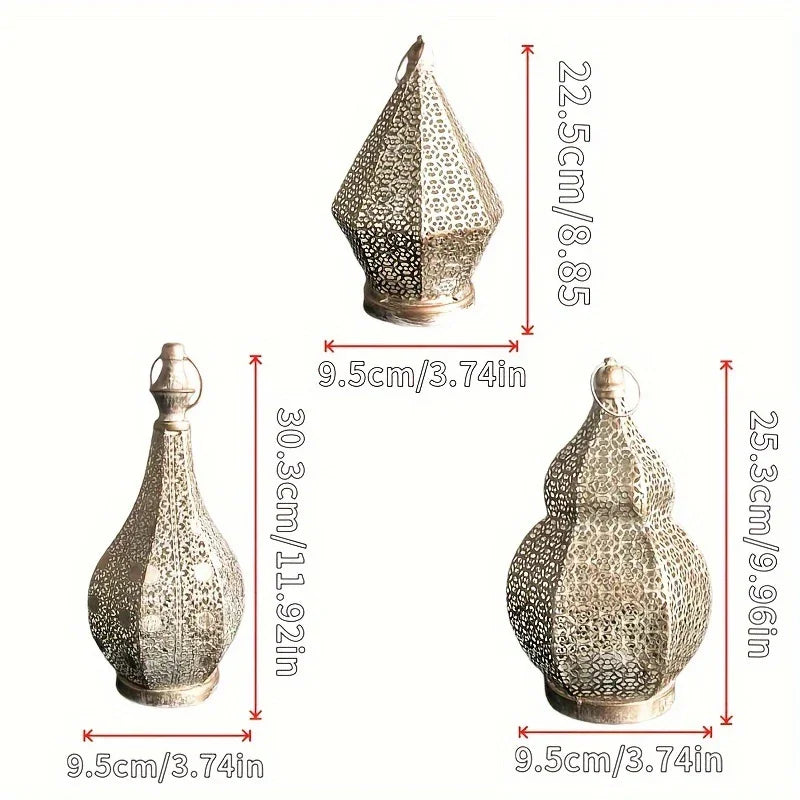 Bronze LED lantern table lamp with battery power, warm glow - House of Avana