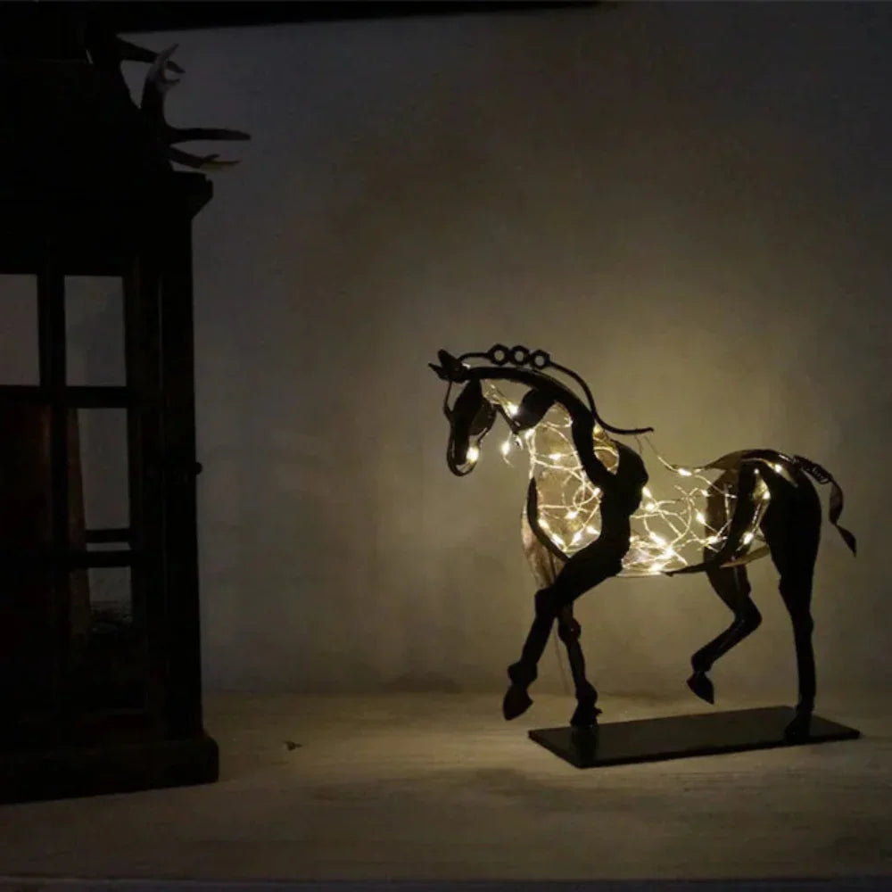 LED Metal Horse Sculpture - House Of Avana
