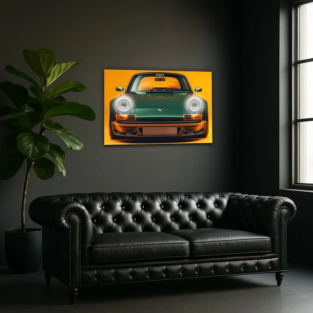 LED Retro Car Wall Art – UV‑Printed Acrylic with Dimmer Remote Peony Atelier