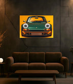 LED Retro Car Wall Art – UV‑Printed Acrylic with Dimmer Remote Peony Atelier