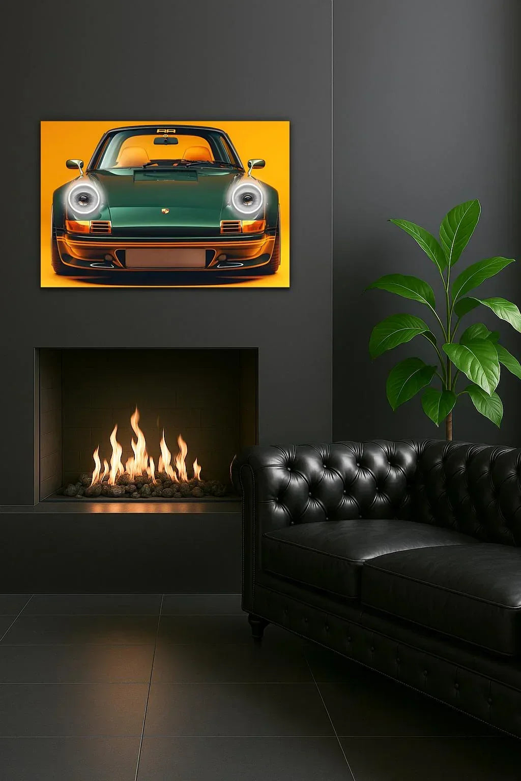 LED Retro Car Wall Art – UV‑Printed Acrylic with Dimmer Remote Peony Atelier