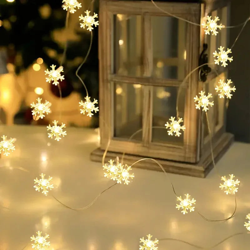 200cm/78.74 Inch LED Christmas Snowflake String Lights, Suitable for Indoor Office Smart Decoration - Room Party Wedding Gift Graduation Season Décor (Battery Not Included), Holiday Decor, Decorative Lighting, Ambient Lighti House Of Avana