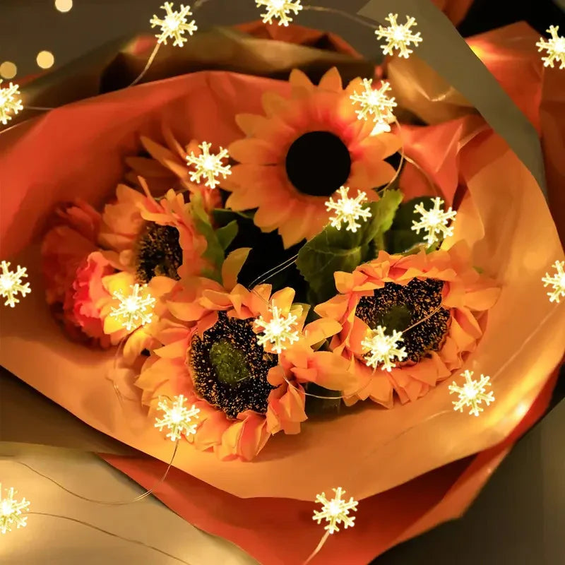 200cm/78.74 Inch LED Christmas Snowflake String Lights, Suitable for Indoor Office Smart Decoration - Room Party Wedding Gift Graduation Season Décor (Battery Not Included), Holiday Decor, Decorative Lighting, Ambient Lighti House Of Avana