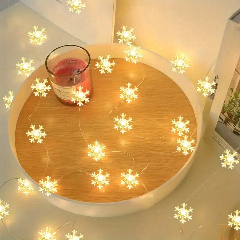 200cm/78.74 Inch LED Christmas Snowflake String Lights, Suitable for Indoor Office Smart Decoration - Room Party Wedding Gift Graduation Season Décor (Battery Not Included), Holiday Decor, Decorative Lighting, Ambient Lighti House Of Avana
