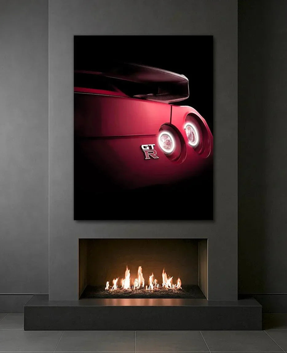LED Sports Car Tail Light Wall Art – UV Print Acrylic, Includes Free Remote Peony Atelier