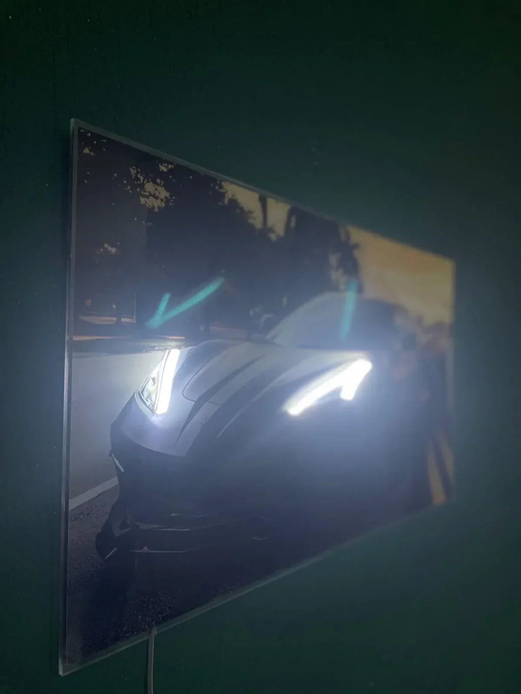 LED Sports Car Wall Art – Acrylic UV‑Printed, Remote Dimmer Included Peony Atelier