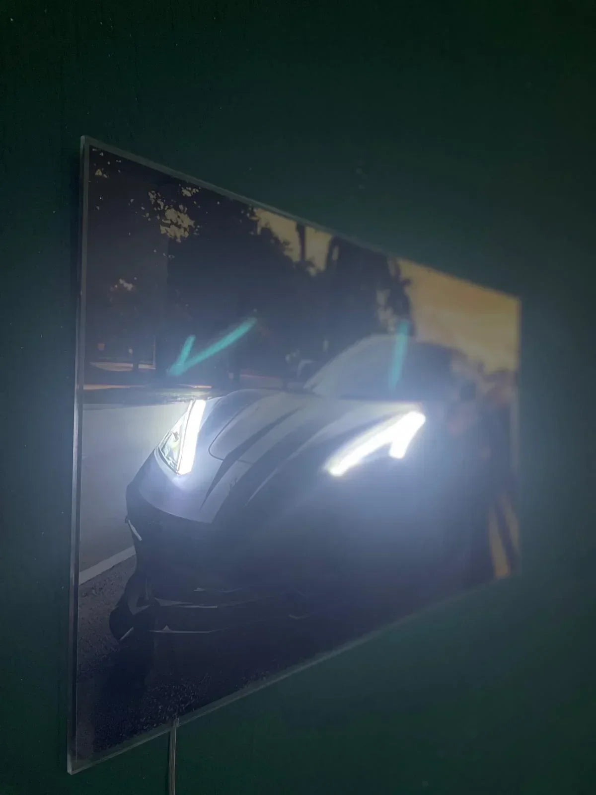 LED Sports Car Wall Art – Acrylic UV‑Printed, Remote Dimmer Included Peony Atelier