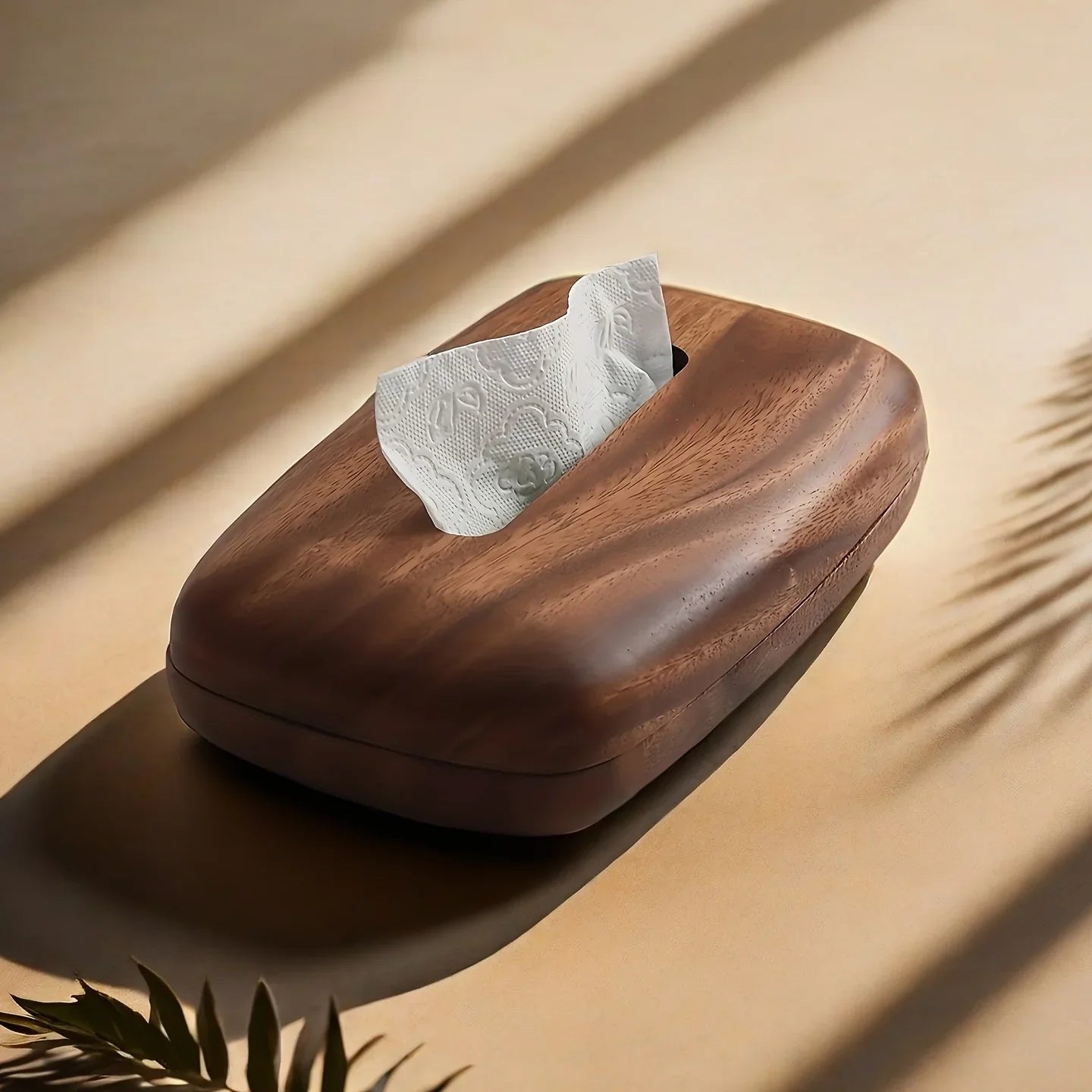 LEEAN Walnut Wood Tissue Box - Modern Minimalist Rectangular Design, Easy-to-Replace Premium Walnut Lid, Polished Finish, Suitable for Desktop, Bathroom, And Bedside Table Decor - Vintage Style Storage Box House Of Avana