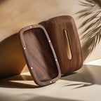 LEEAN Walnut Wood Tissue Box - Modern Minimalist Rectangular Design, Easy-to-Replace Premium Walnut Lid, Polished Finish, Suitable for Desktop, Bathroom, And Bedside Table Decor - Vintage Style Storage Box House Of Avana