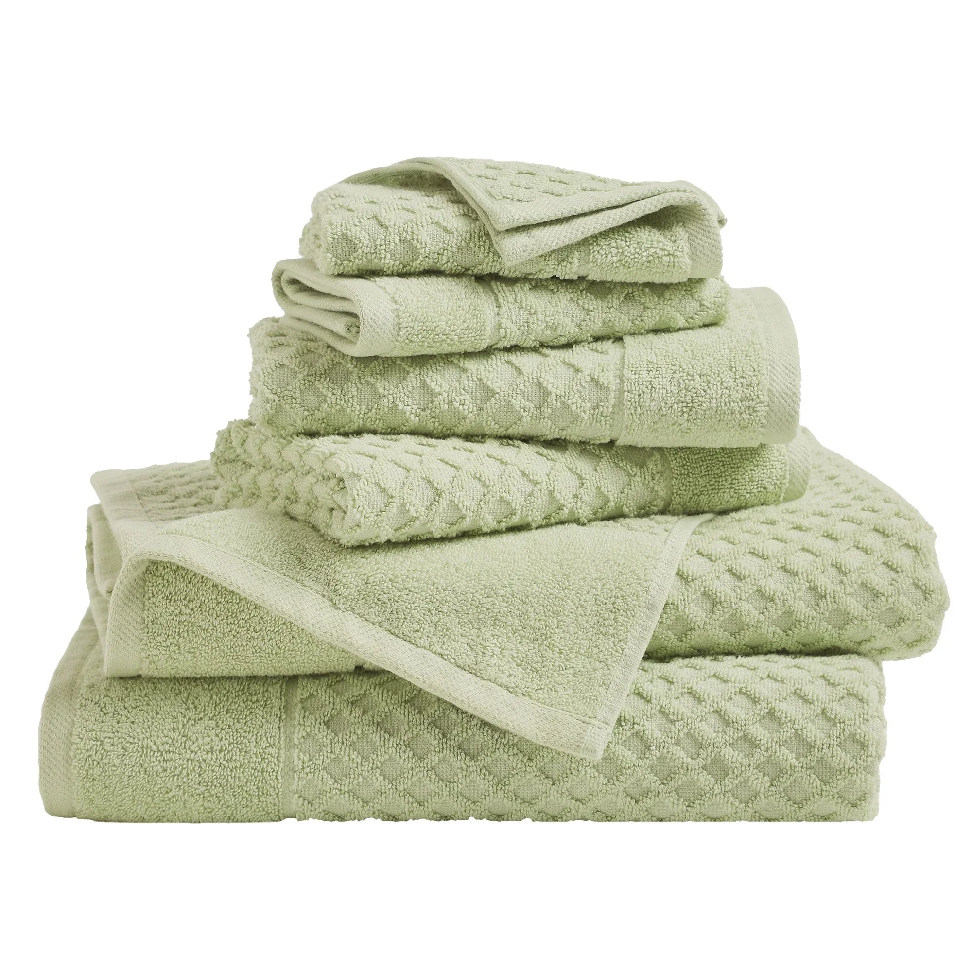 Cotton Diamond Waffle Weave Bath Towel Set - Grayson Collection Great Bay Home