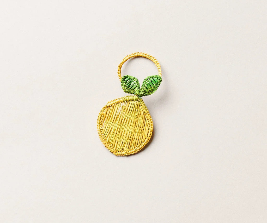 Lemon Napkin Ring – 3.5” Handwoven Iraca Palm – Artisan Summer Table Decor from Colombia Payton James