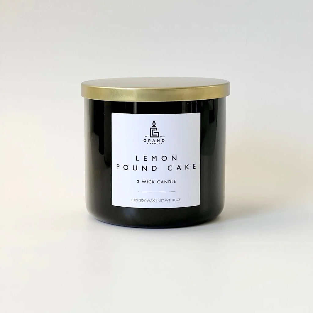 White ceramic candle with sweet lemon scent, soft glow - House of Avana