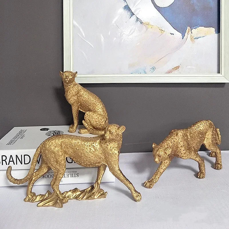 Leopard Decor - Cheetah Print Gold Accent, front view - House Of Avana