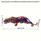 Leopard Figurine - Colorful Alphabet Sculpture, side view - House Of Avana
