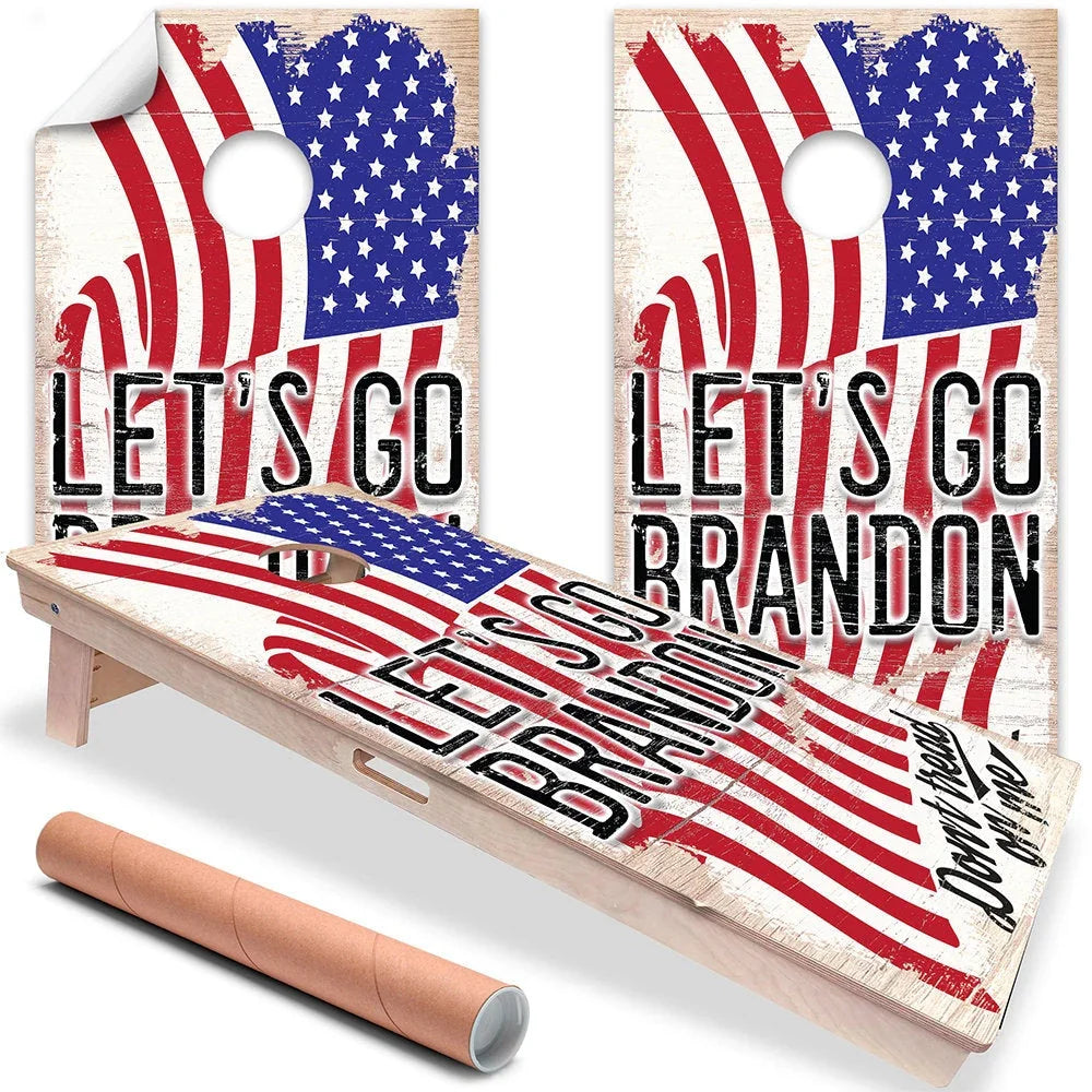 Let's Go Brandon - Cornhole Board Wrap - Set of 2 Lone Star Art