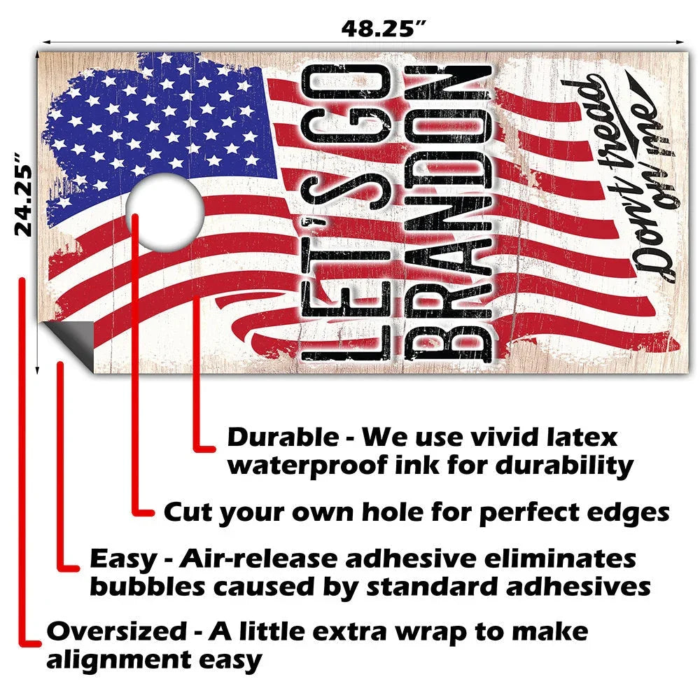 Let's Go Brandon - Cornhole Board Wrap - Set of 2 Lone Star Art