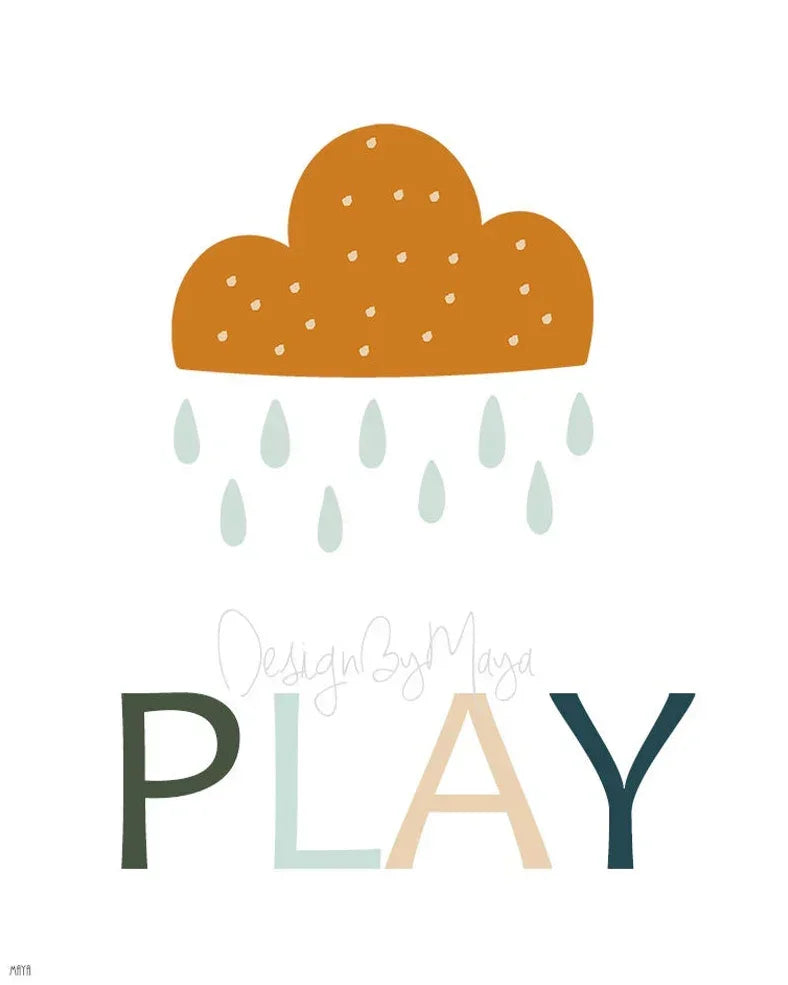 "let's Just Play" - Sunshine, Rainbow, Clouds Playroom Set - Luster Paper Nursery Wall Art Prints,... - House Of Avana