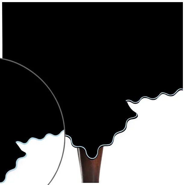 Scallop Embroidery Sateen Cotton Solid Table Cloth - Black PushpLinen