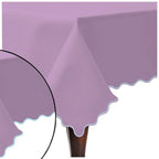 Scallop Embroidery Sateen Cotton Solid Table Cloth - Lilac PushpLinen