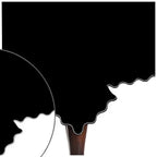 Scallop Embroidery Sateen Cotton Solid Table Cloth - Black PushpLinen