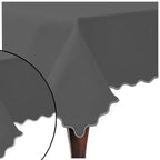 Scallop Embroidery Sateen Cotton Solid Table Cloth - Dark Grey PushpLinen