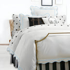 400TC Cotton Scallop Embroidery & Border Sateen Solid Duvet Cover Set PushpLinen