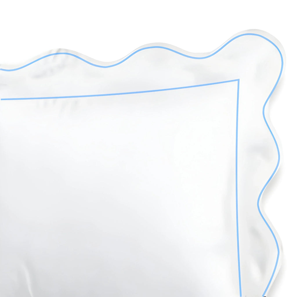 400TC Cotton Scallop Embroidery & Border Sateen Solid Duvet Cover Set PushpLinen