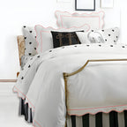 400TC Cotton Scallop Embroidery & Border Sateen Solid Duvet Cover Set PushpLinen