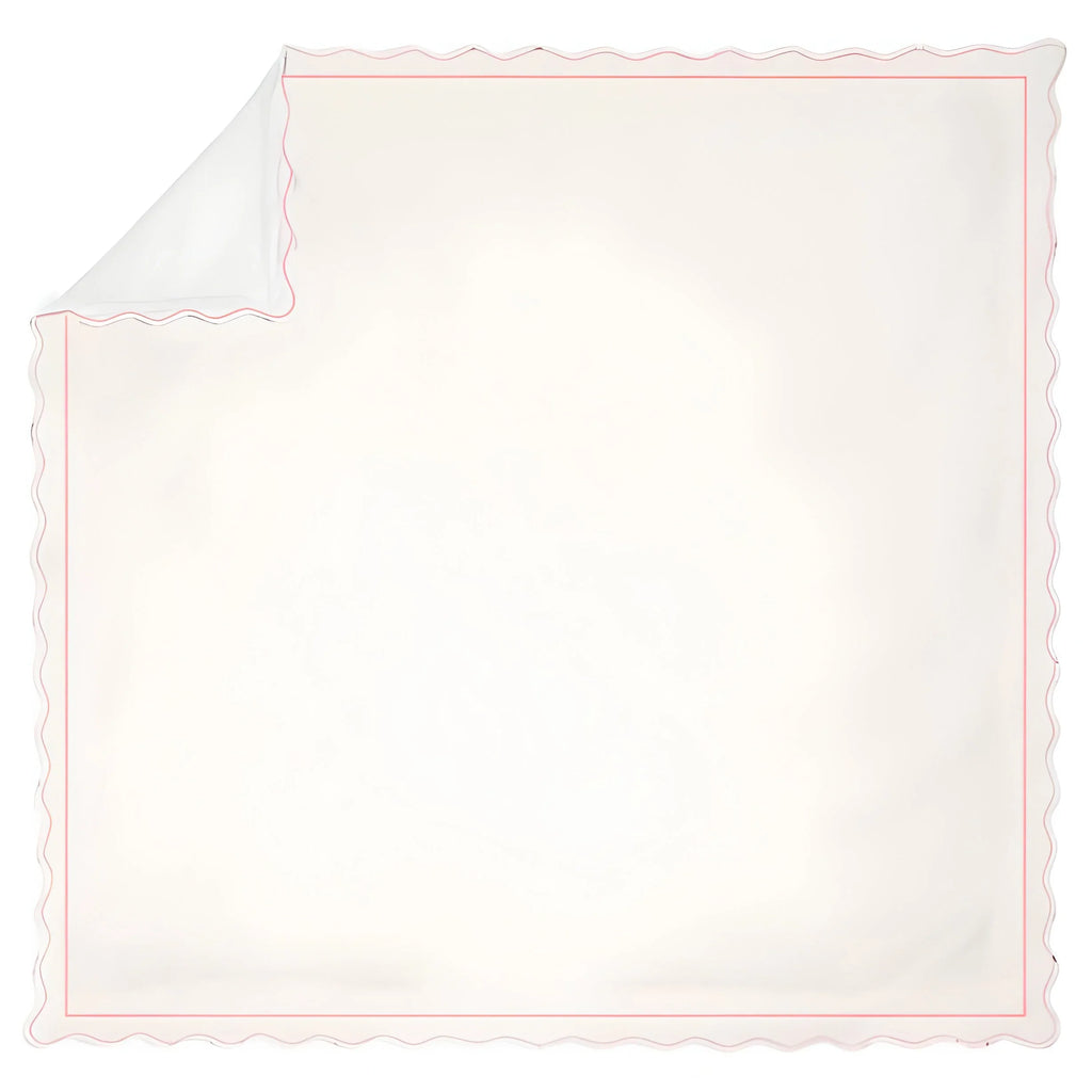 400TC Cotton Scallop Embroidery & Border Sateen Solid Duvet Cover Set PushpLinen