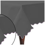 Scallop Embroidery Sateen Cotton Solid Table Cloth - Dark Grey PushpLinen